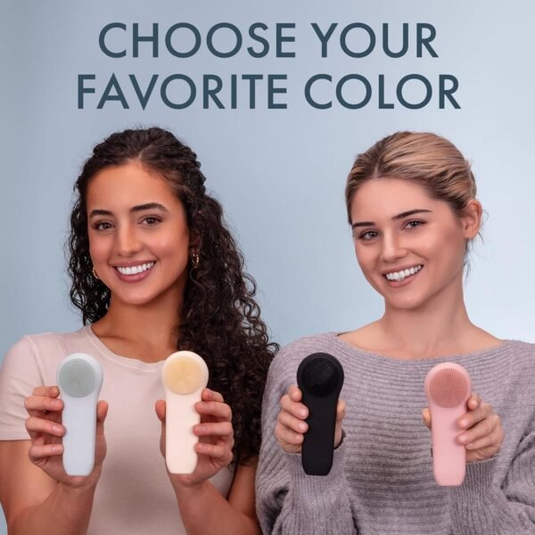 Facial Cleansing Brush, Rechargeable Electric Silicone Face Scrubber Exfoliator, Waterproof Silicone Face Brush Cleanser w/Fast USB-C Charger, Massaging & Face Exfoliator Scrubber for Men & Women - Image 9