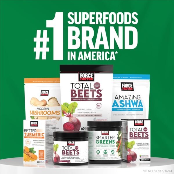 Force Factor Smarter Greens Superfoods Powder to Support Digestion, Gut Health, Bloating, Greens Powder with Probiotics, Prebiotics, Digestive Enzymes, & Adaptogens, Pomegranate Berry, 30 Servings - Image 11