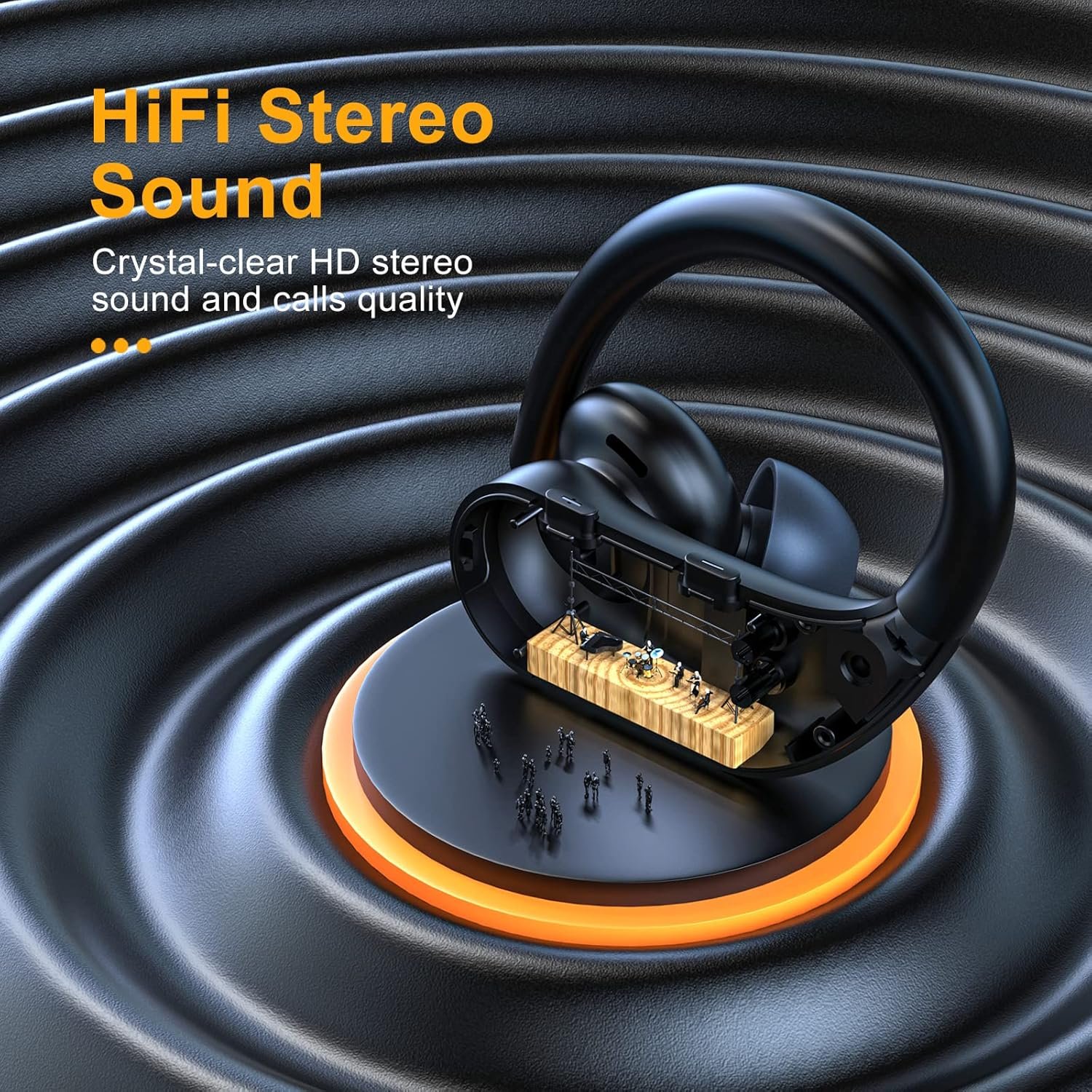 Wireless Earbuds Bluetooth Headphones 130Hrs Playtime with 2500mAh Wireless Charging Case LED Diaplay Hi-Fi Waterproof Over Ear Earphones for Sports Running Workout Gaming - Image 3