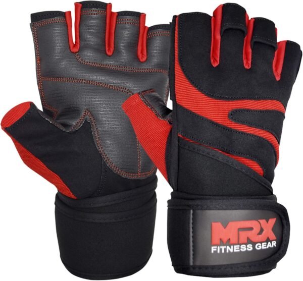 MRX Weightlifting Gloves for Men Workout Gloves Mens Wrist Support Lifting Gloves Male Gym Gloves | Workout Gym Accessories for Men Weight Lifting Fingerless Gym Exercise for Powerlifting - Image 8