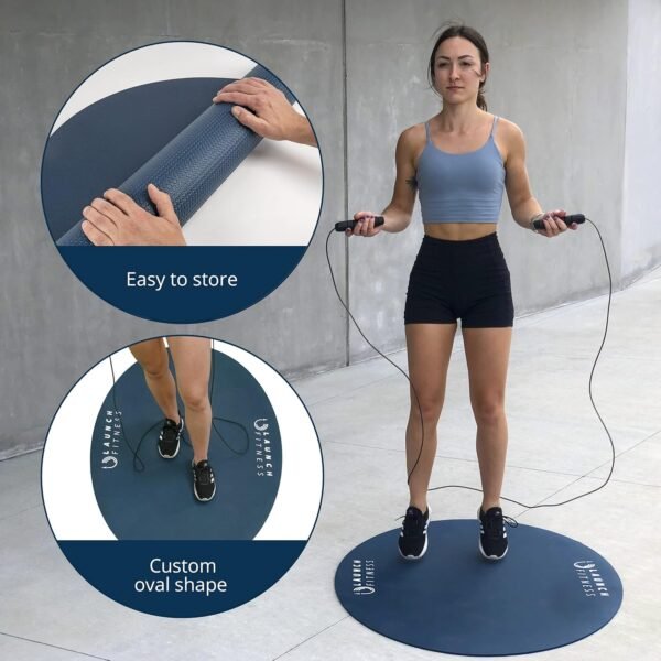 Omni 52"x32" Non-Slip Jump Rope Mat, Shock Absorbing Extra Thick Design - Image 6