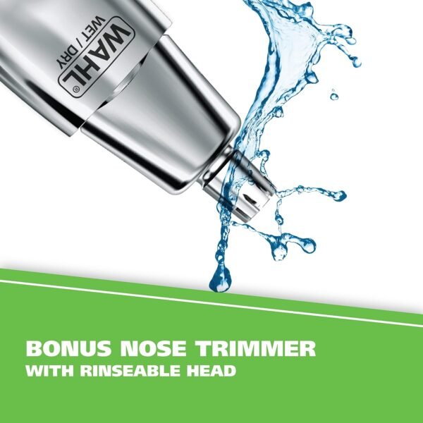 Wahl Groomsman Rechargeable Beard Trimmer kit for Mustaches, Nose Hair, and Light Detailing and Grooming with Bonus Wet/Dry Battery Nose Trimmer – Model 5622v - Image 5