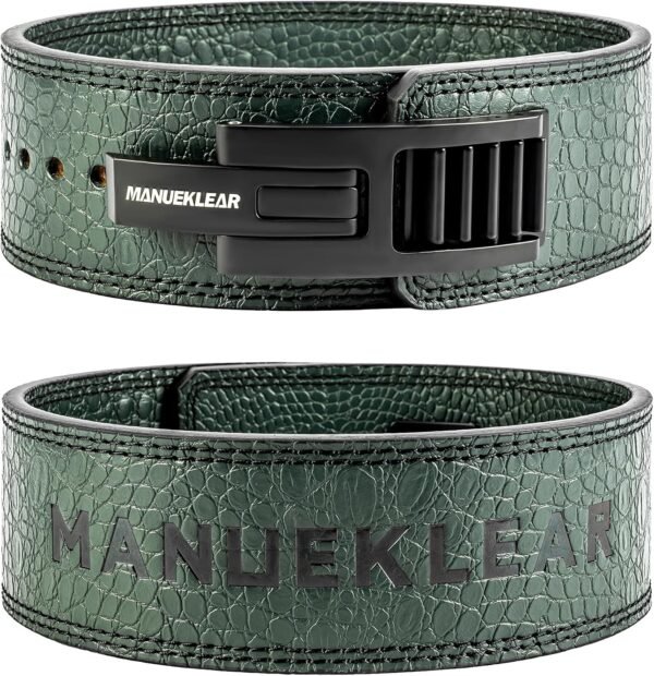MANUEKLEAR Lifting Belt Lever for Men Women, 10mm Quick Locking Lever Belt Weightlifting with Adjustable Buckle, Lever Weight Lifting Belt for Powerlifting & Deadlifts - Image 2