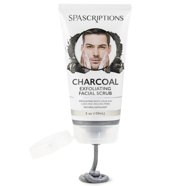 Spascriptions Charcoal Facial Cleanser Exfoliating Facial Scrub Face Wash with Natural Exfoliant- 5 Oz - Image 3