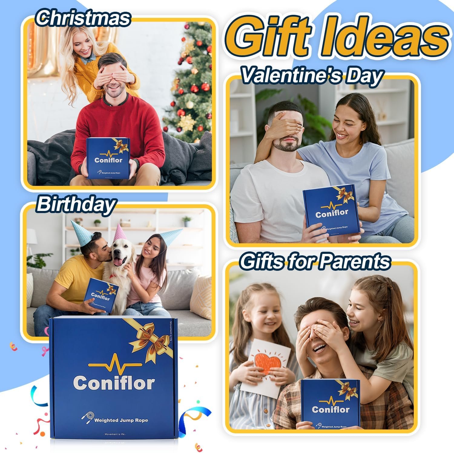 Weighted Jump Rope, 1LB Tangle-Free Ball Bearing Rapid Speed Skipping Rope for Men Women, Adjustable 9mm Cotton & PVC Rope with Alum Handle for Boxing MMA Weight-Loss Athletic Workout Fitness - Image 3