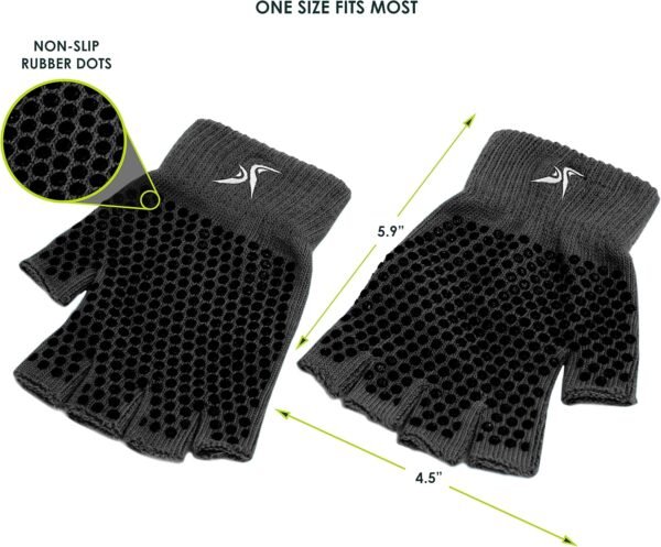 ProsourceFit Grippy Yoga Gloves, Hand Grips with Firm Fingerless Design, One Size Fits All for Women and Men - Image 4