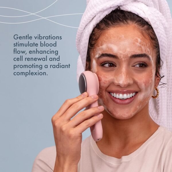 Facial Cleansing Brush, Rechargeable Electric Silicone Face Scrubber Exfoliator, Waterproof Silicone Face Brush Cleanser w/Fast USB-C Charger, Massaging & Face Exfoliator Scrubber for Men & Women - Image 4