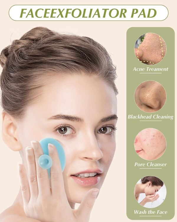 Face Scrubber, 8 PCS Silicone Face Scrubber Exfoliator for Women, Face Cleansing Brush Blackhead Acne Pore Pad for Deep Cleaning Skin Care - Image 5