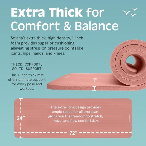 Retrospec Solana 1 inch Yoga Mat - Image 4