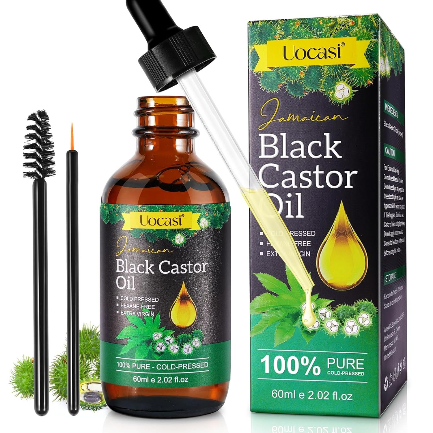 Jamaican Black Castor Oil - 100% Pure and Organic, Cold Pressed in Glass Bottles for Hair Growth, Eyebrow Nourishment, and Skin Hydration - Image 2