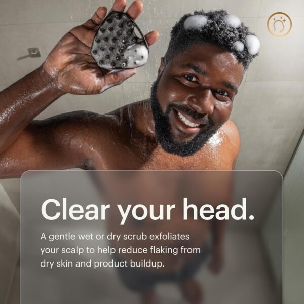 MANSCAPED® The Scalp Buffer Men’s Silicone Head Scrubber – Premium Cleansing & Exfoliating Hair Brush, Ergonomic Handheld Design for Gentle Scalp Massage (1-Pack) - Image 7