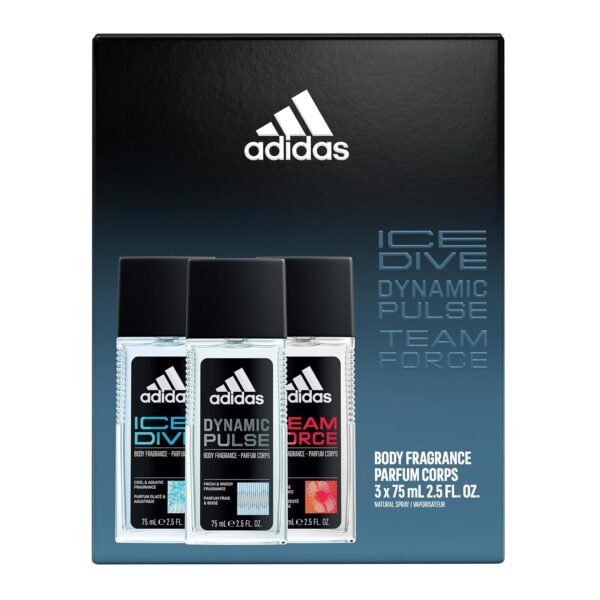adidas Multiline 3 Piece Gift Set, Ice Dive, Dynamic Pulse, and Team Force, Men's Fragrance, Long Lasting, Sporty Fragrance - Image 3