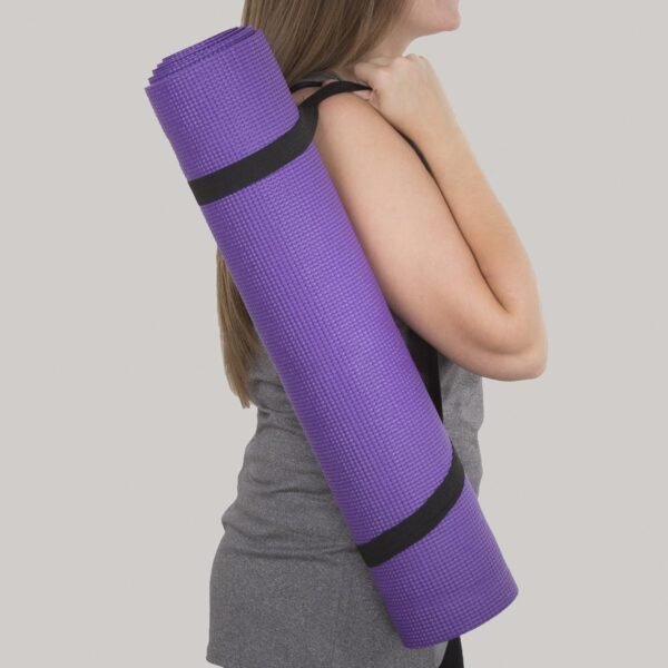Yoga Mat - Double Sided 1/4-Inch Workout Mat - Exercise Mat for Home Gym Fitness or Pilates with Carrying Strap - Image 4