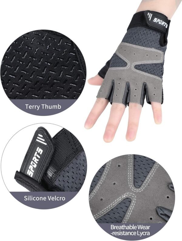 SATINIOR 3 Pairs Kids Half Finger Gloves Non Slip Gel Biking Adjustable Gymnastics Gloves for Girls Boys - Image 6