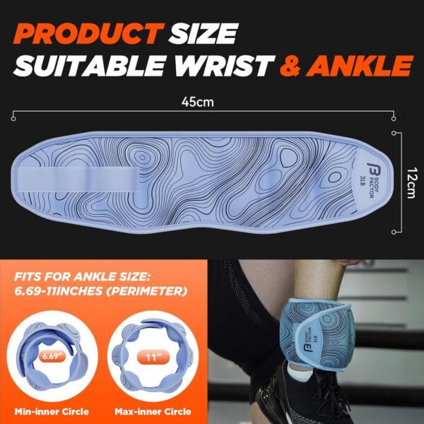 Wrist Ankle Weights for Women，Arm & Leg weights for Walking, Set of 2(1 lb/2 lb/3lb/4lb/5lbs Each), Comfortable Wrist and Ankle Weights for Running, Yoga, Dance, Pilates - Image 4