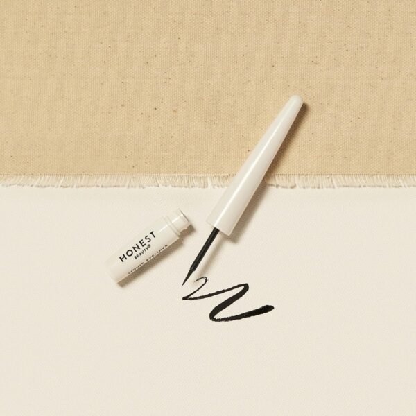 Honest Beauty Longlasting Vegan Liquid Eyeliner | Smudge + Flake Proof, Precise Application | Hypoallergenic, Plant-Derived, EWG Verified + Cruelty Free | Black, 0.58 fl oz - Image 3