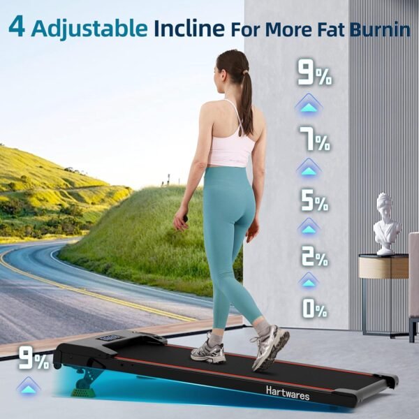 Walking Pad Treadmill Under Desk Treadmill,Walking Pad Treadmills for Home Portable Treadmill with Remote Control,2.5HP Brushless Motorized Walking Treadmill,2 in 1 Treadmill for Home Office - Image 4