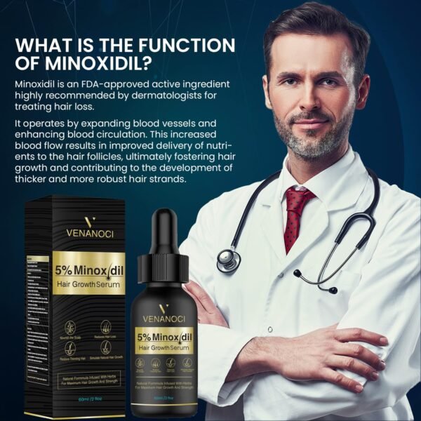 5% Minoxidil Hair Growth for Men and Women: Biotin Hair Growth Serum for Hair Loss, Thinning, and Faster Regrowth Treatment - 60ML - Image 8