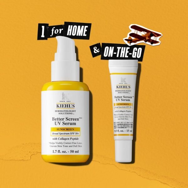 Kiehl's Better Screen UV Serum SPF 50+, Invisible Facial Sunscreen with Collagen Peptide, UV Filters to Shield UVA & UVB, Helps Correct Visible Signs of Aging, Boosts Skin Radiance - Image 10