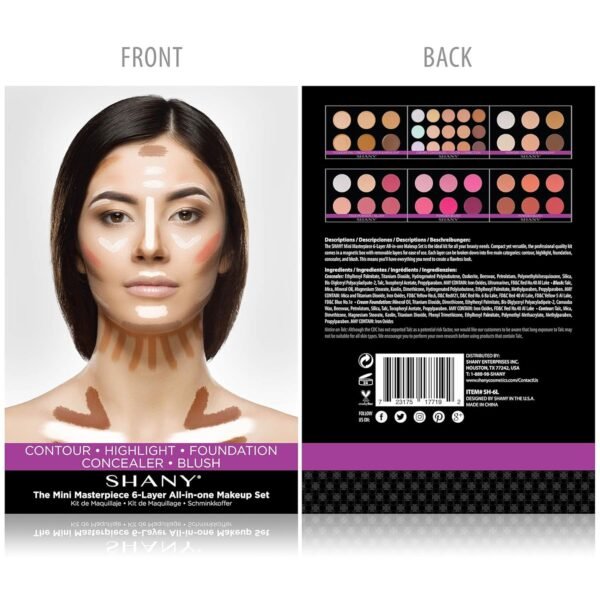 SHANY The Mini Masterpiece 6 Layers Makeup Foundation, Concealer, Camouflage, Contour, Blush and Makeup - 6 Makeup Kits - Image 4