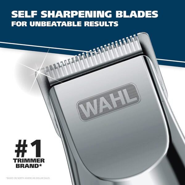 Wahl Groomsman Rechargeable Beard Trimmer kit for Mustaches, Nose Hair, and Light Detailing and Grooming with Bonus Wet/Dry Battery Nose Trimmer – Model 5622v - Image 4