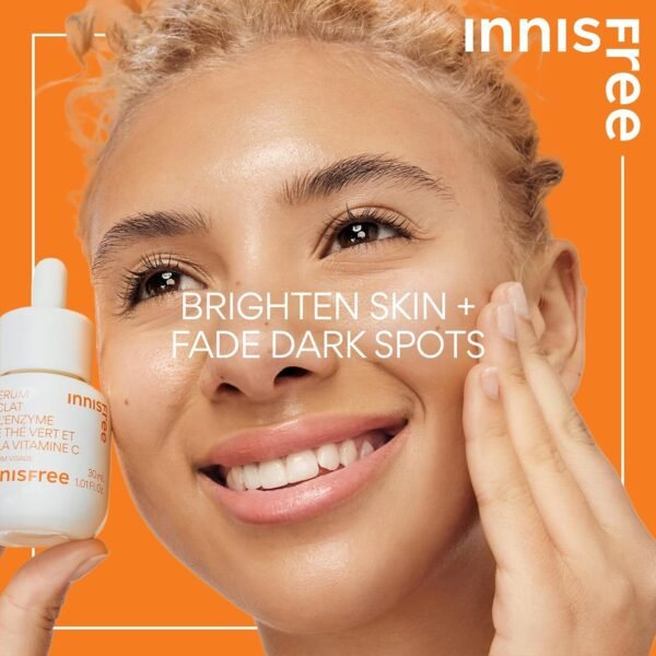 innisfree Green Tea Enzyme Vitamin C Brightening Serum for Dark Spot Fading, Korean Face Vitamin C Serum for Glow - Image 6