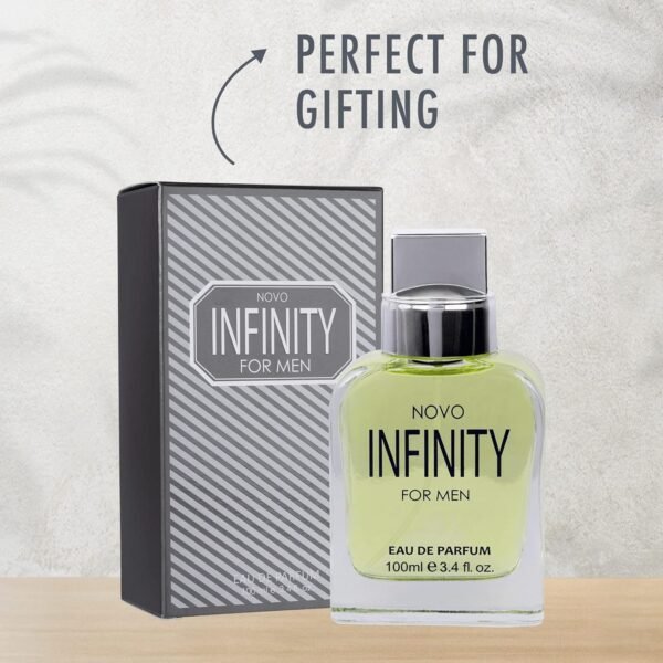 Novo Infinity for Men - 3.4 Fluid Ounce Eau De Parfum Spray for Men - Refreshing Citrusy & Floral Top Notes with Subtle Woody Undertones Smell Fresh All Day Long Gift for Men for All Occasions - Image 9
