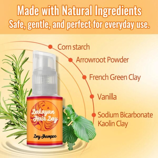 Natural Dry Shampoo Powder for Dark Hair, All-Natural Aerosol-Free, Instant Oil Control & Volume Boost, Portable Dry Shampoo for On-the-Go Hair Care - Image 6