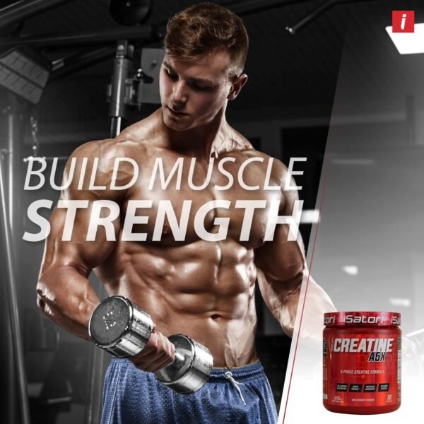 iSatori Creatine A5X, 5 Phase Creatine Powder Formula with & Betaine Anhydrous, Stim-Free Pre Workout Muscle Builder & Post Workout Recovery Powder, Unflavored, 50 Serving - Image 4