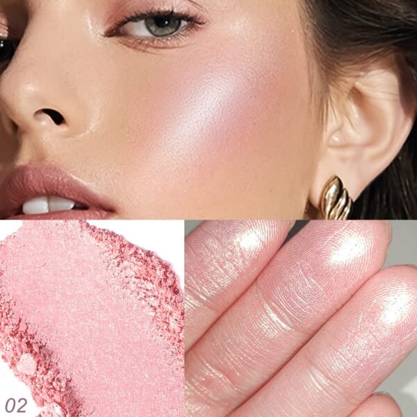 YOUNG VISION Baked Highlighter Powder Palette, Sheer Pearl Shimmer Shades for Face Highlighter Makeup, Rose/Pink Blush Powder, Highly Pigmented Iluminadores de Maquillaje, 0.19 Oz(Pack of 1) - Image 6