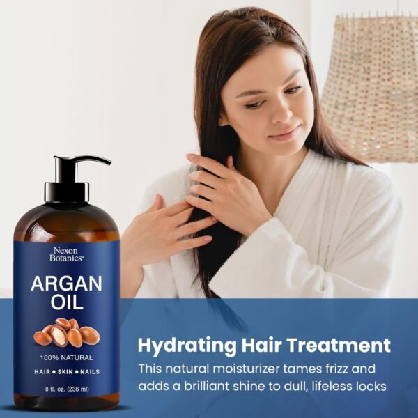 Argan Oil for Hair Growth 8 fl oz - 100% Natural Moroccan Argan oil for Face, Body, Skin and Nails - Aceite de Argan - Image 6