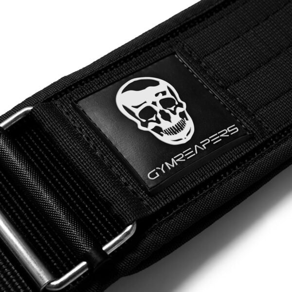 Gymreapers Quick Locking Weightlifting Belt for Bodybuilding, Powerlifting, Cross Training - 4 Inch Neoprene with Metal Buckle - Adjustable Olympic Lifting Back Support - Image 5