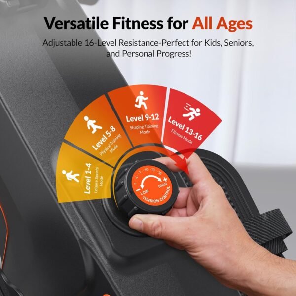 Magnetic Rowing Machines for Home (R05), Water Rowing (R10), 16 Levels of Quiet Resistance Foldable Compact Rowing Machine 350 LB Weight Capacity with Bluetooth, App Supported, Tablet Holder - Image 7