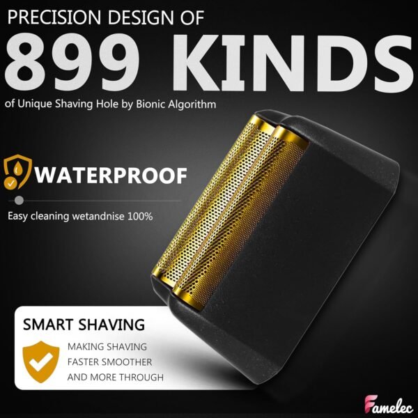 Black Razor Blades 5 Star Series for Wahl Foil Shaver Replacement Head Model 7031-100, 7043-100, Foil & Cutter Bar Assembly Compatible with Wahl Finale Replacement Foil, Head Shavers for Men - Image 6