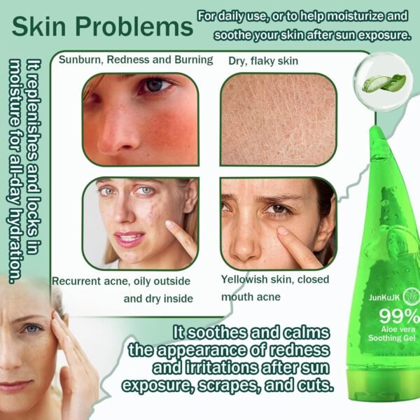 99% Purity Aloe Vera Gel,260ml - Hydrating Aloe Vera Gel for Face and Skin,No Sticky Moisturizing Aloe Gel - Image 4