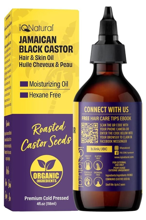 4oz Organic Cold Pressed Jamaican Black Castor Oil for Hair Growth and Damaged, Dry Scalp - Unscented, Hexane-Free - Image 3