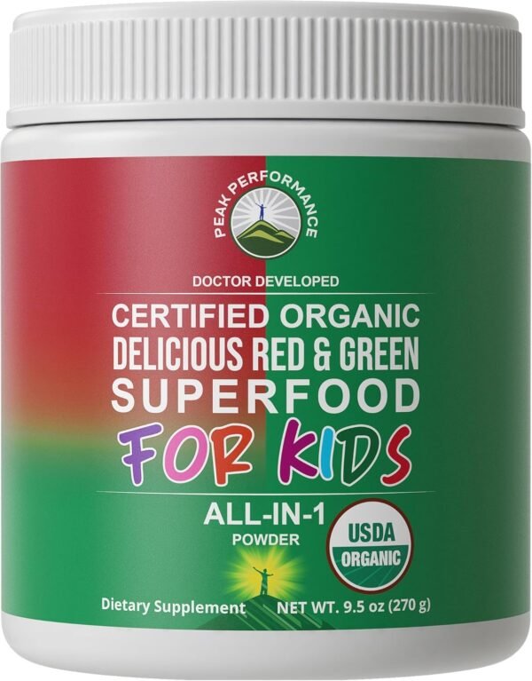 Kids Greens and Reds Superfood Powder. Best Tasting Organic Vegan Super Food Juice with 25+ Real Fruits and Vegetables. Gluten Free Real Food Vitamins. Green and Red Superfoods Supplement for Children - Image 2