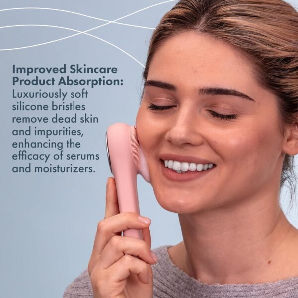 Facial Cleansing Brush, Rechargeable Electric Silicone Face Scrubber Exfoliator, Waterproof Silicone Face Brush Cleanser w/Fast USB-C Charger, Massaging & Face Exfoliator Scrubber for Men & Women - Image 7