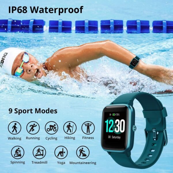 Fitpolo Smart Watch for Men Women,1.8” Touchscreen, Bluetooth Call, Alexa Built-in,24/7 Heart Rate SpO2 Monitor,Step Counting,Sleep Tracking, IP68 Waterproof Fitness Tracker Watch for Android iPhone - Image 3