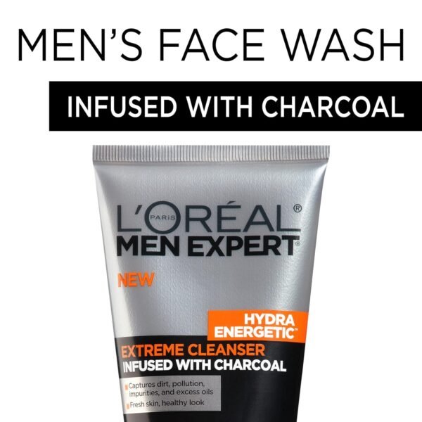 L'Oreal Paris Men Expert Hydra Energetic Daily Facial Cleanser with Charcoal, 2 ct. - Image 4