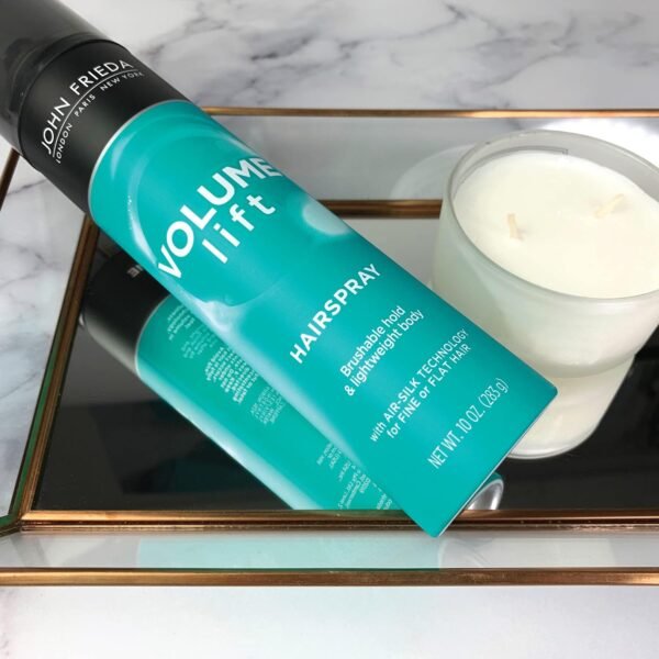 John Frieda Volume Lift Hairspray, Volumizing Hairspray with Air-Silk Technology for Fine or Flat Hair, Adds Body, Long-Lasting Hold, and Fullness for Fine, Thin Hair, 10 Oz - Image 8