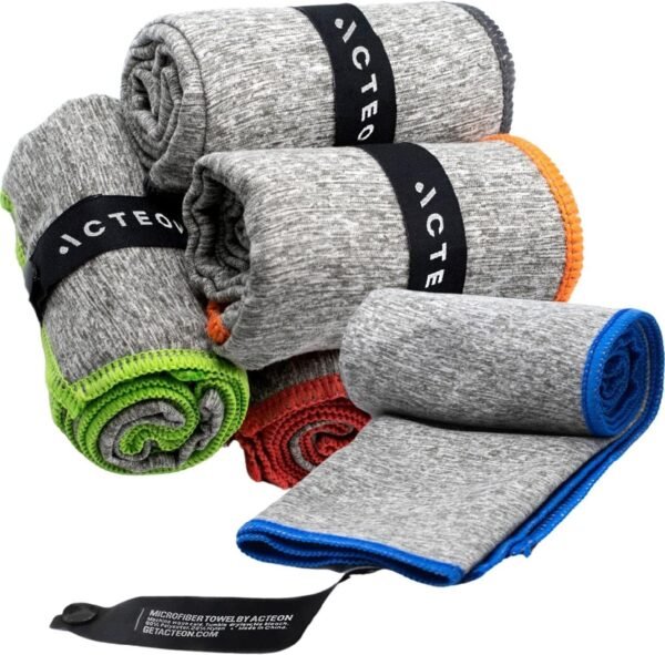 Acteon Microfiber Quick Dry Gym Towel, Silver ION Odor-Free Absorbent Fiber, Fast Drying, Men & Women Workout Gear for Body Sweat, Working Out, Towels - Image 9
