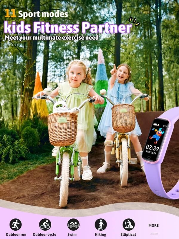 Kids Fitness Tracker,Fitness Watch Waterproof Activity Tracker with HeartRate and Sleep Monitor,Stopwatch,11 Sport Modes,Great Gifts for Girls Boys Kids Age 6-13 Years Olds - Image 4