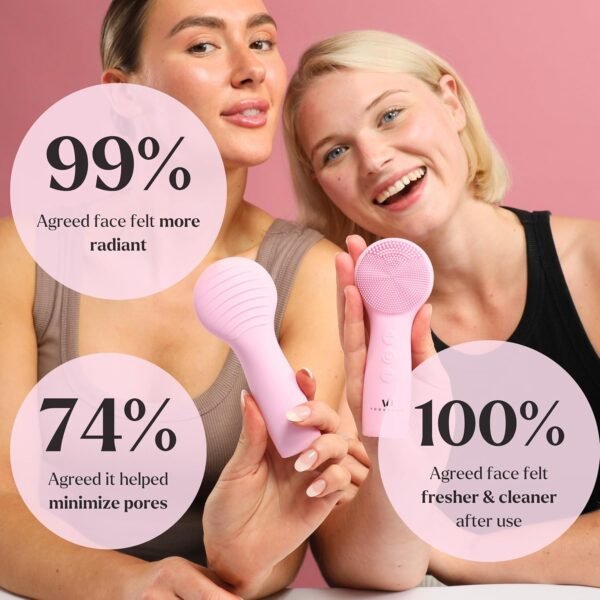 Facial Cleansing Brush - Valentines Gift - for Deep Cleansing, Gentle Exfoliating and Massaging - Waterproof and Rechargeable Face Cleanser Brush - Valentine Gifts for Women, Galentines Day Gifts - Image 8