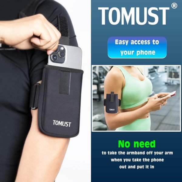 Phone Holder with Three Strap, Lightweight Arm Band with Reflective Logo, Elastic Armband Sleeve with Case Fits iPhone and Android, Use for Running, Hiking, Fitness and Workouts, Women/Men - Image 3