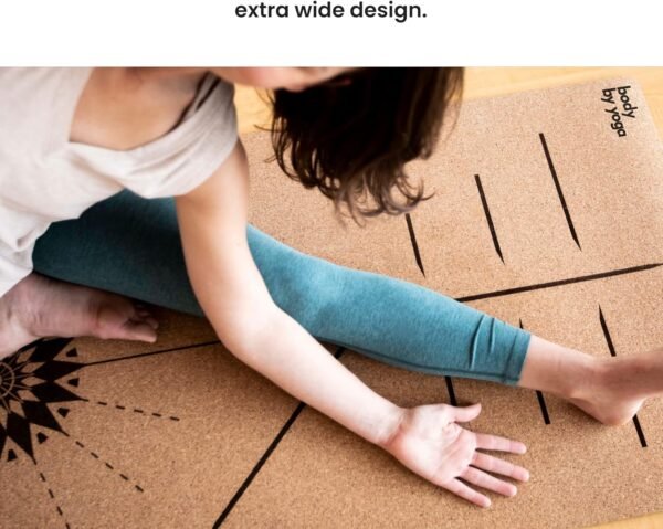 Luxury Cork Yoga Mat - Non Slip, Extra Thick Grip. Thicker, Longer, and Wider for More Comfort and Support. Tough Enough For Hot Yoga. Natural, Non Toxic, and Eco Friendly. Optional Alignment Lines. - Image 5