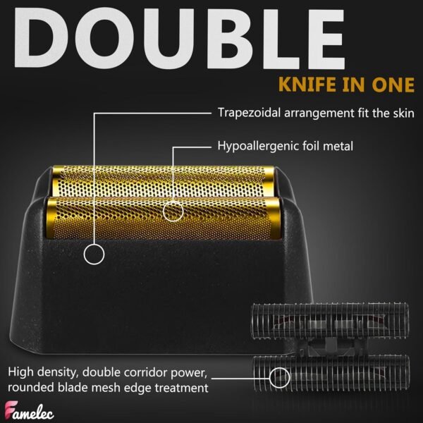Black Razor Blades 5 Star Series for Wahl Foil Shaver Replacement Head Model 7031-100, 7043-100, Foil & Cutter Bar Assembly Compatible with Wahl Finale Replacement Foil, Head Shavers for Men - Image 8