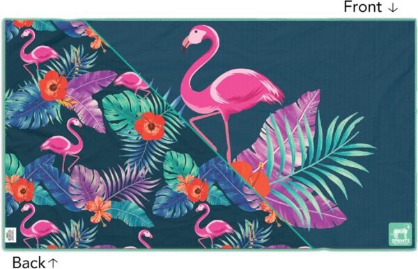 Sprints Mini Gym Towel with Carabeaner Clip | Quick Drying, Sweat Wicking, Absorbent Towel for Hand & Body | Pickleball, Racquetball, Running, Golf, Cycling (Flamingos) - Image 7
