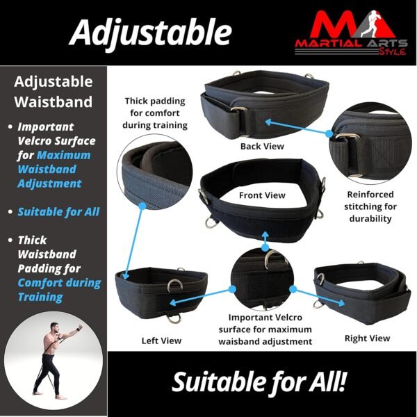 Boxing Resistance Bands for MMA Martial Arts Resistance Training at Home for Punches/Kicks, 150lbs Exercise Bands Full Body Fitness Workout to Enhance Explosive Power/Speed/Agility - Image 7