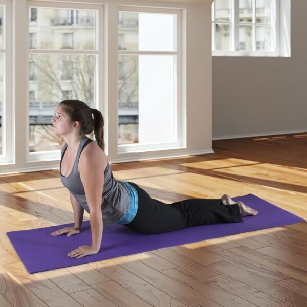 Yoga Mat - Double Sided 1/4-Inch Workout Mat - Exercise Mat for Home Gym Fitness or Pilates with Carrying Strap - Image 3